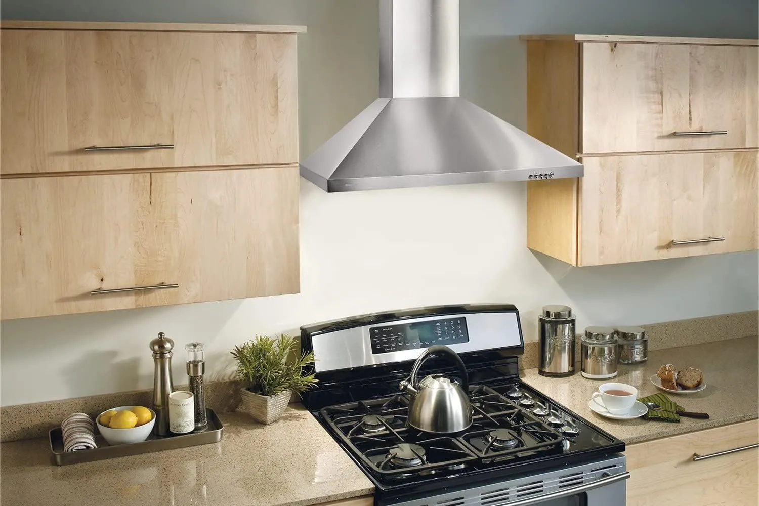 Broan-NuTone BW5030SSL Stainless Steel LED 30-inch Wall-Mount Convertible Chimney-Style Range Hood with 3-Speed Exhaust Fan and Light