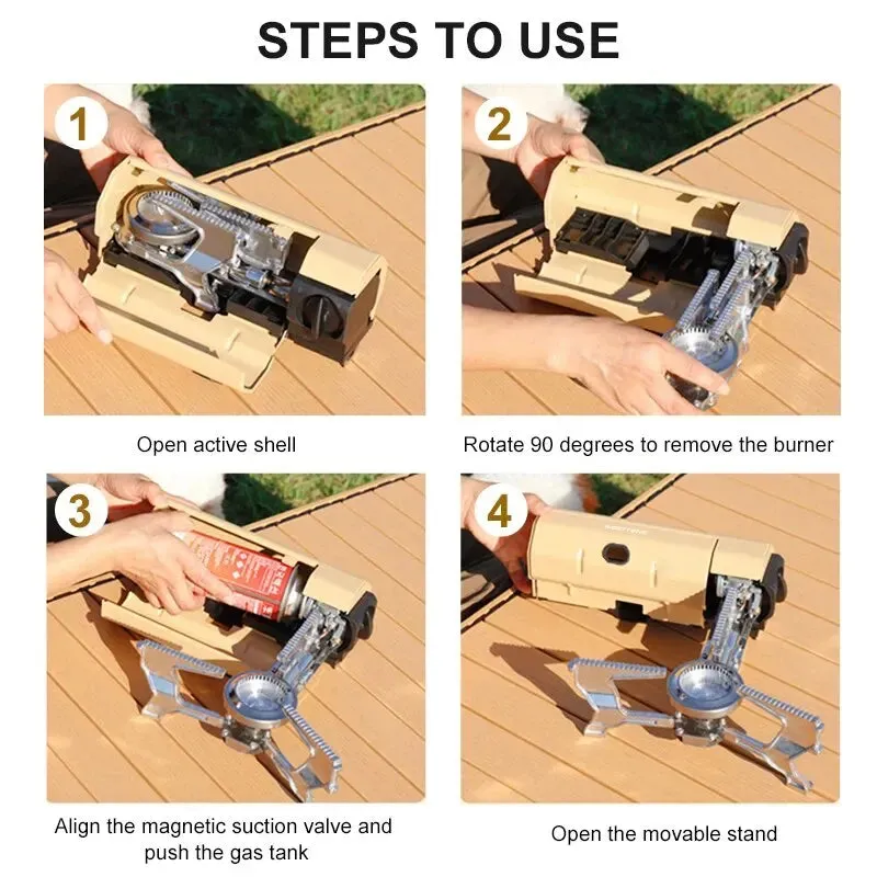 BRS 2670W Portable Folding Gas Stove for Camping and Outdoor Cooking