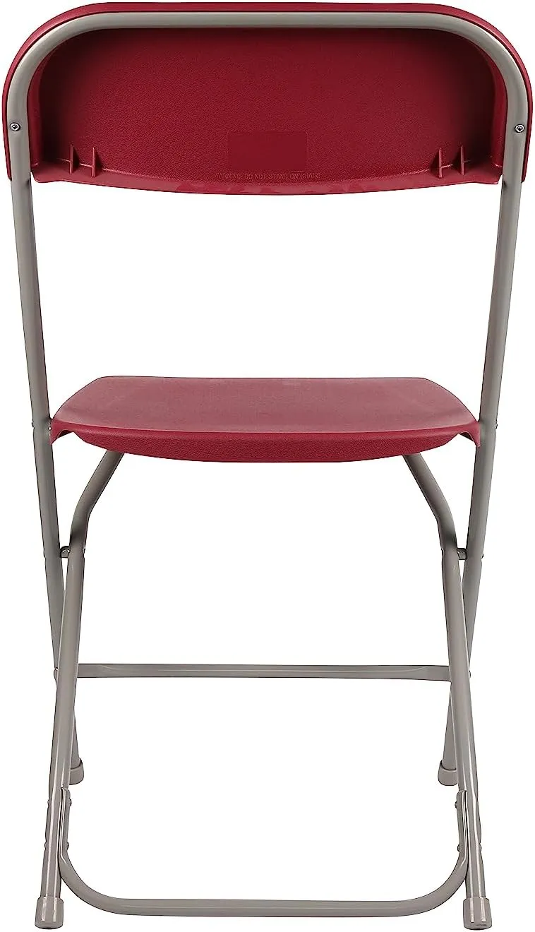 BTExpert Red Plastic Folding Chair Steel Frame Commercial High Capacity Event Chair lightweight Set for Office Wedding Party Picnic Kitchen Dining Church School