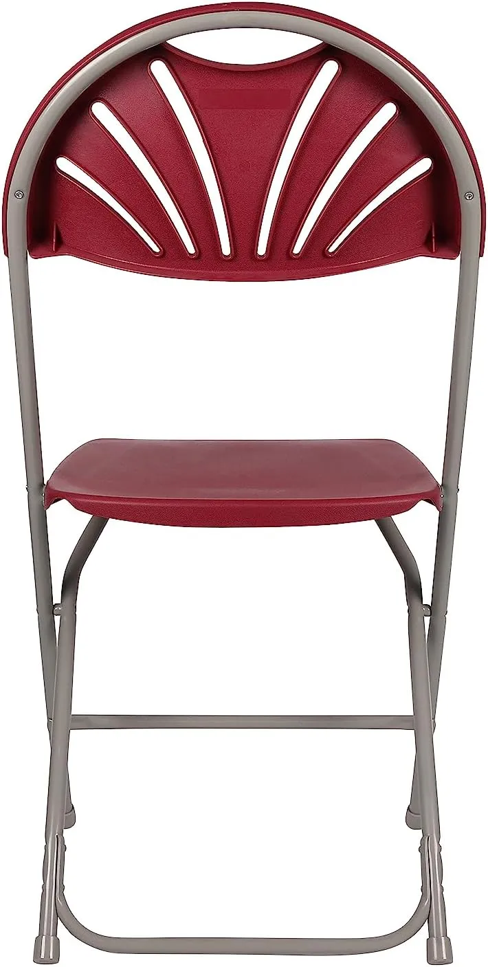 BTExpert Red Plastic Folding Chair Steel Frame Commercial High Capacity Event Chair lightweight Wedding Party