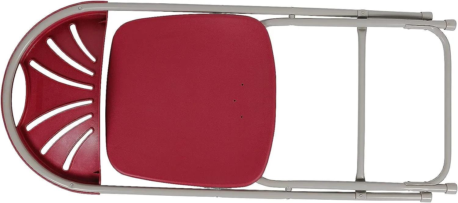 BTExpert Red Plastic Folding Chair Steel Frame Commercial High Capacity Event Chair lightweight Wedding Party