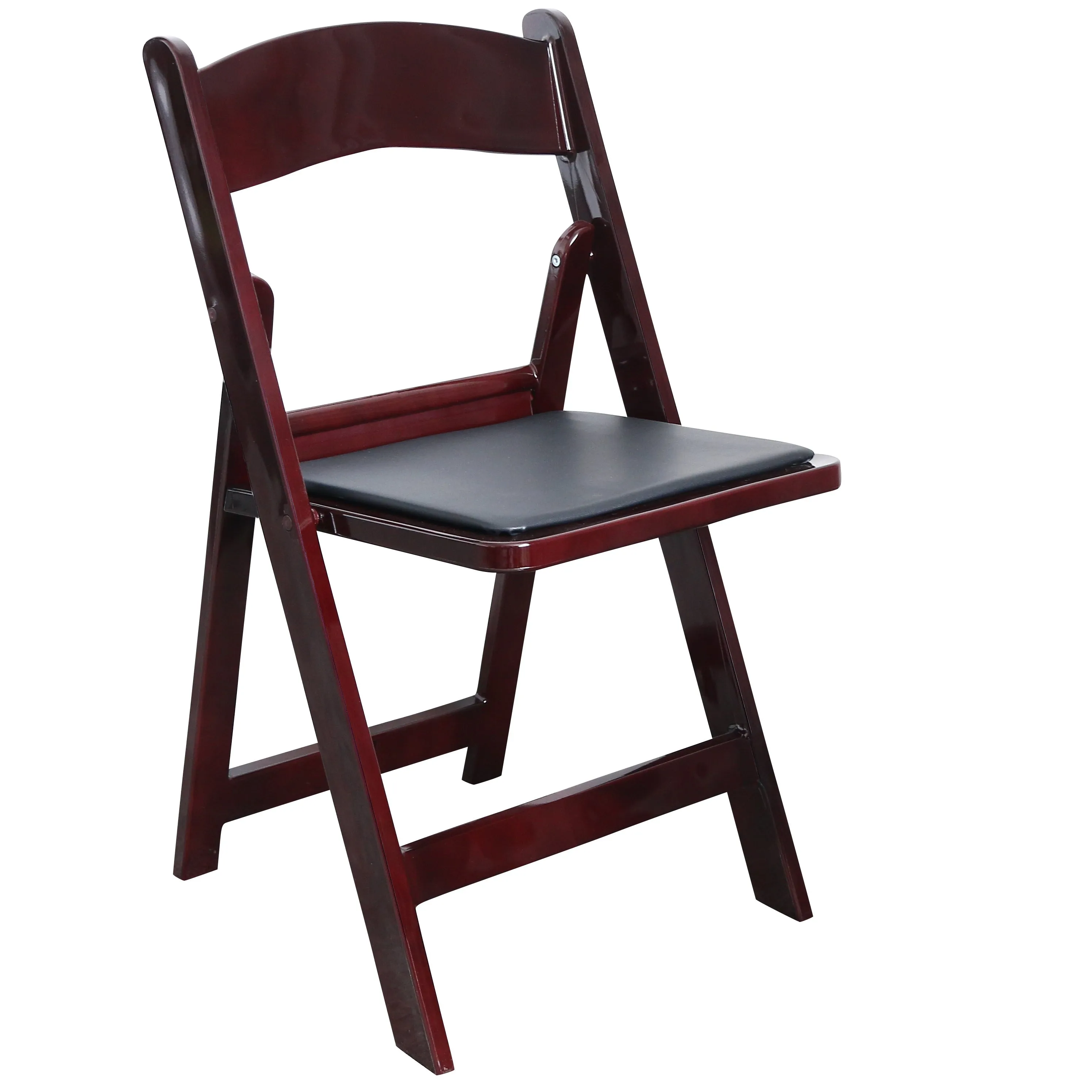 BTExpert Resin Folding Chair Vinyl Padded Seat Indoor Outdoor lightweight Set for Home Event Party Picnic Kitchen Dining Church School Weddings Red Mahogany One