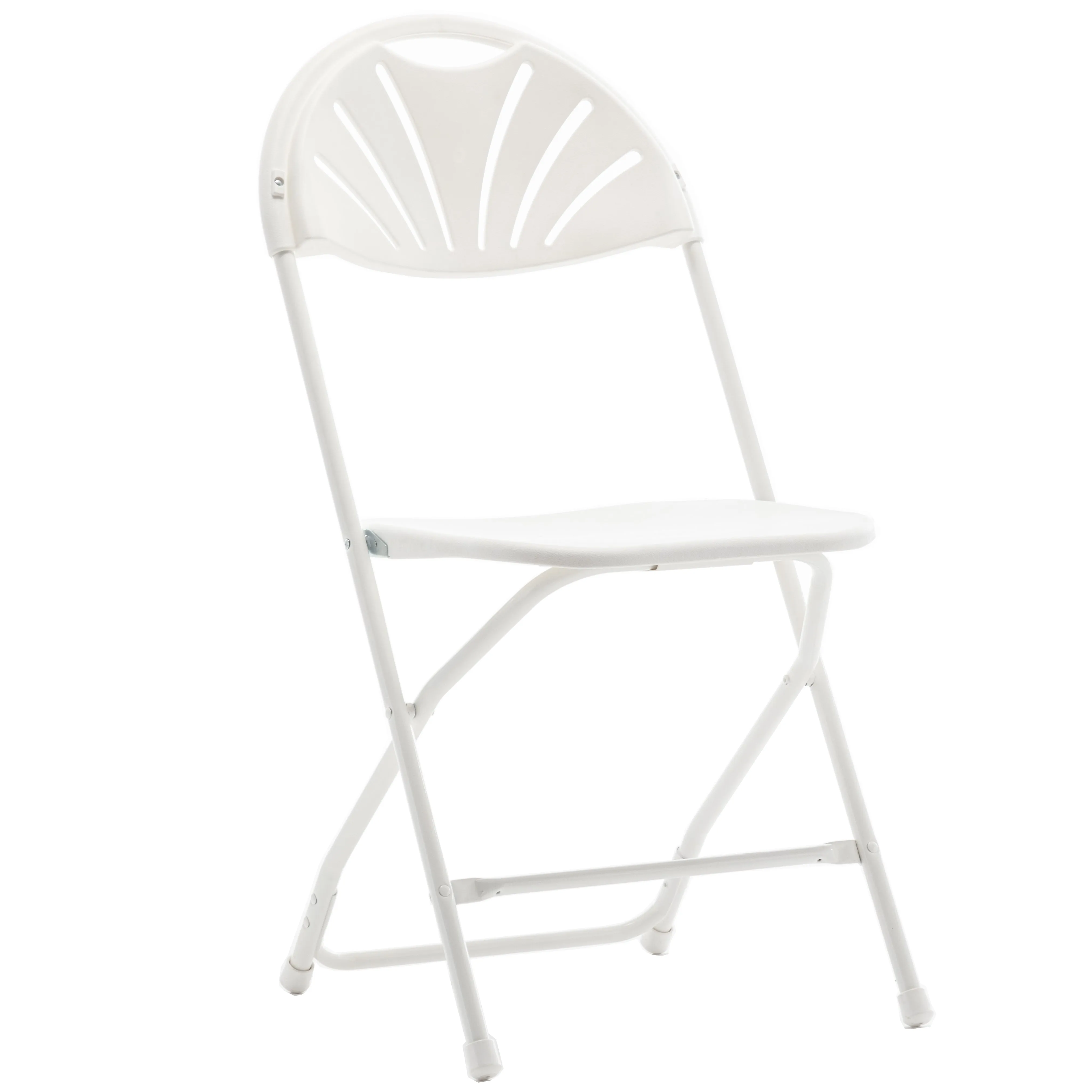 BTExpert White Plastic Folding Chair Steel Frame Commercial High Capacity Event Chair lightweight Wedding Party