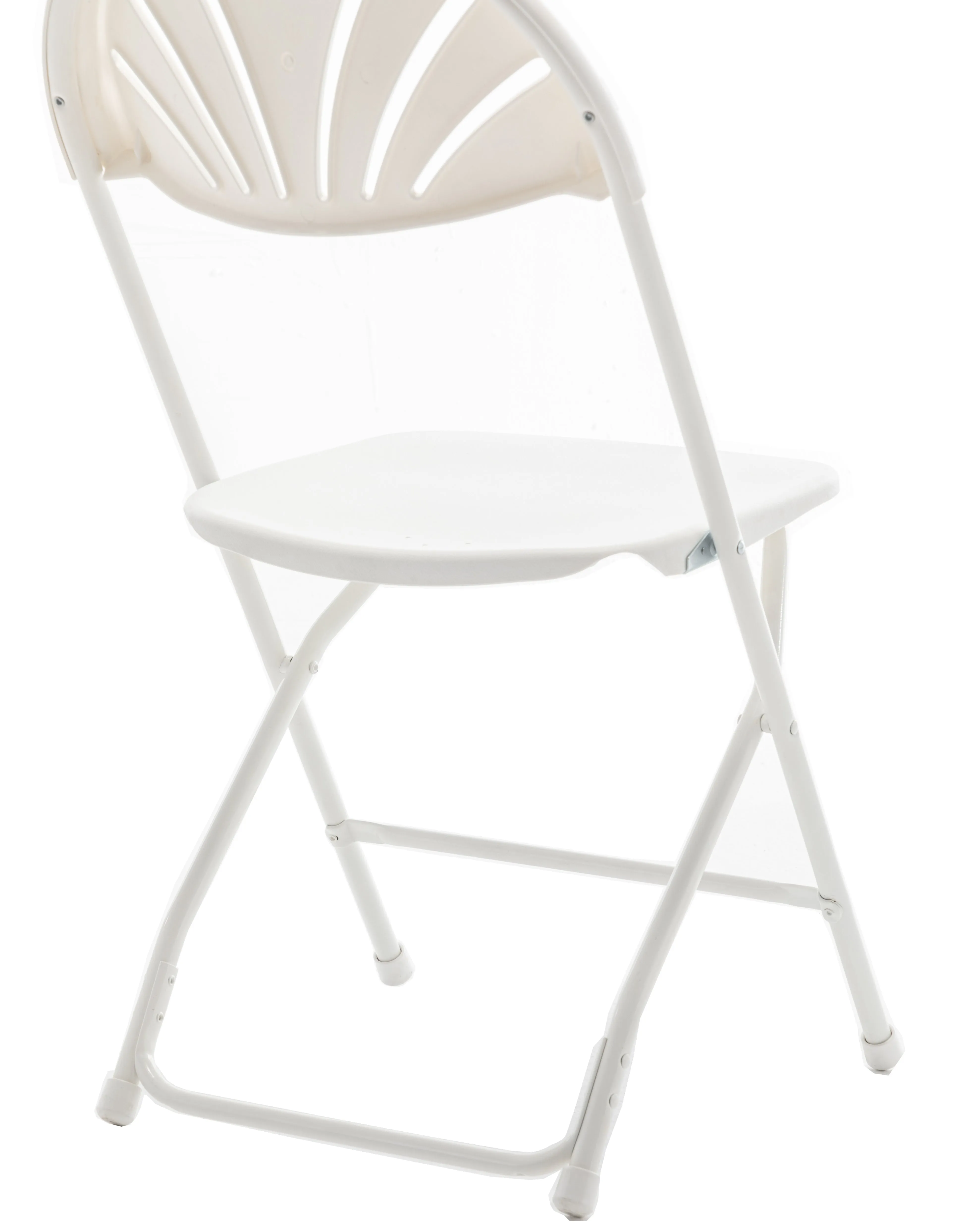 BTExpert White Plastic Folding Chair Steel Frame Commercial High Capacity Event Chair lightweight Wedding Party