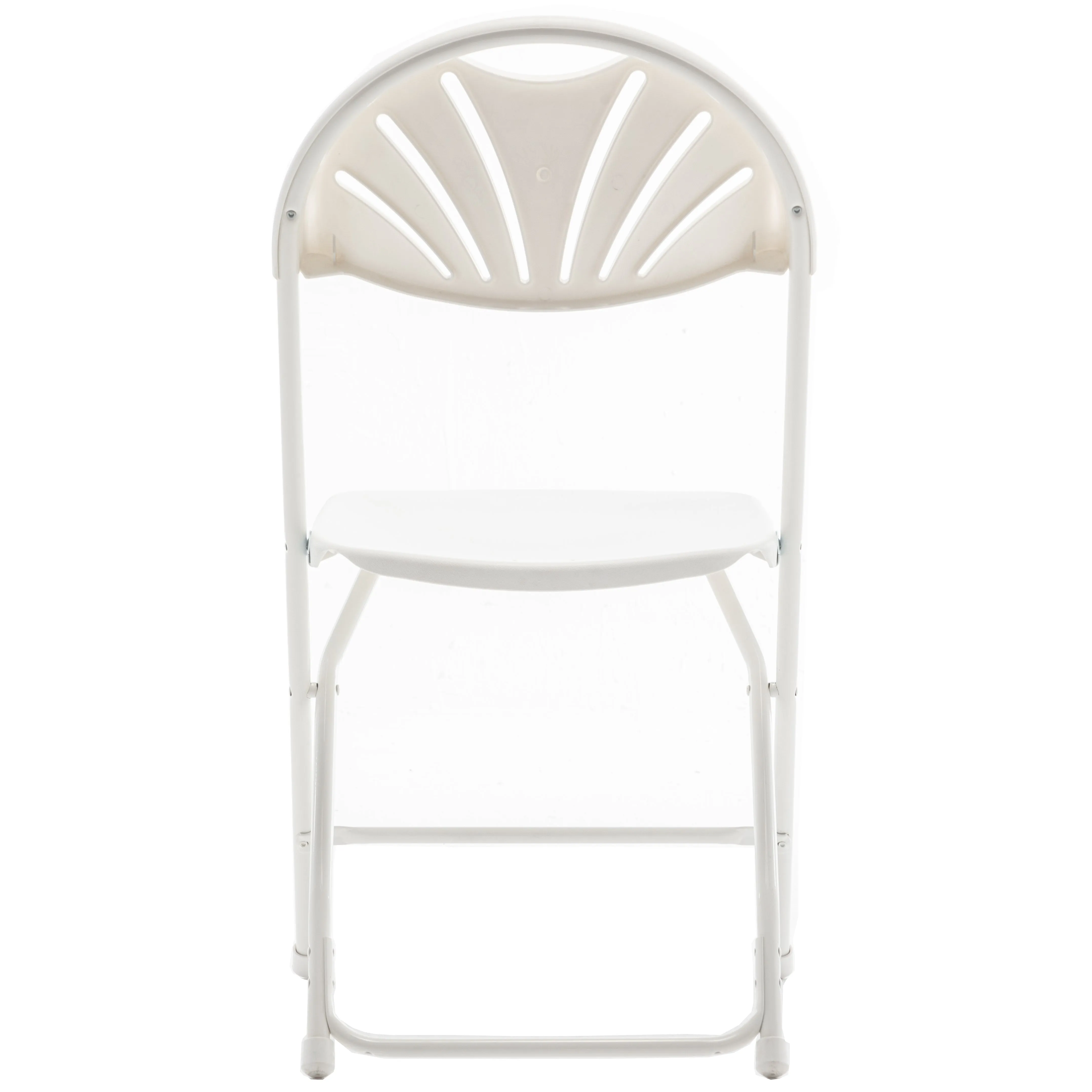 BTExpert White Plastic Folding Chair Steel Frame Commercial High Capacity Event Chair lightweight Wedding Party