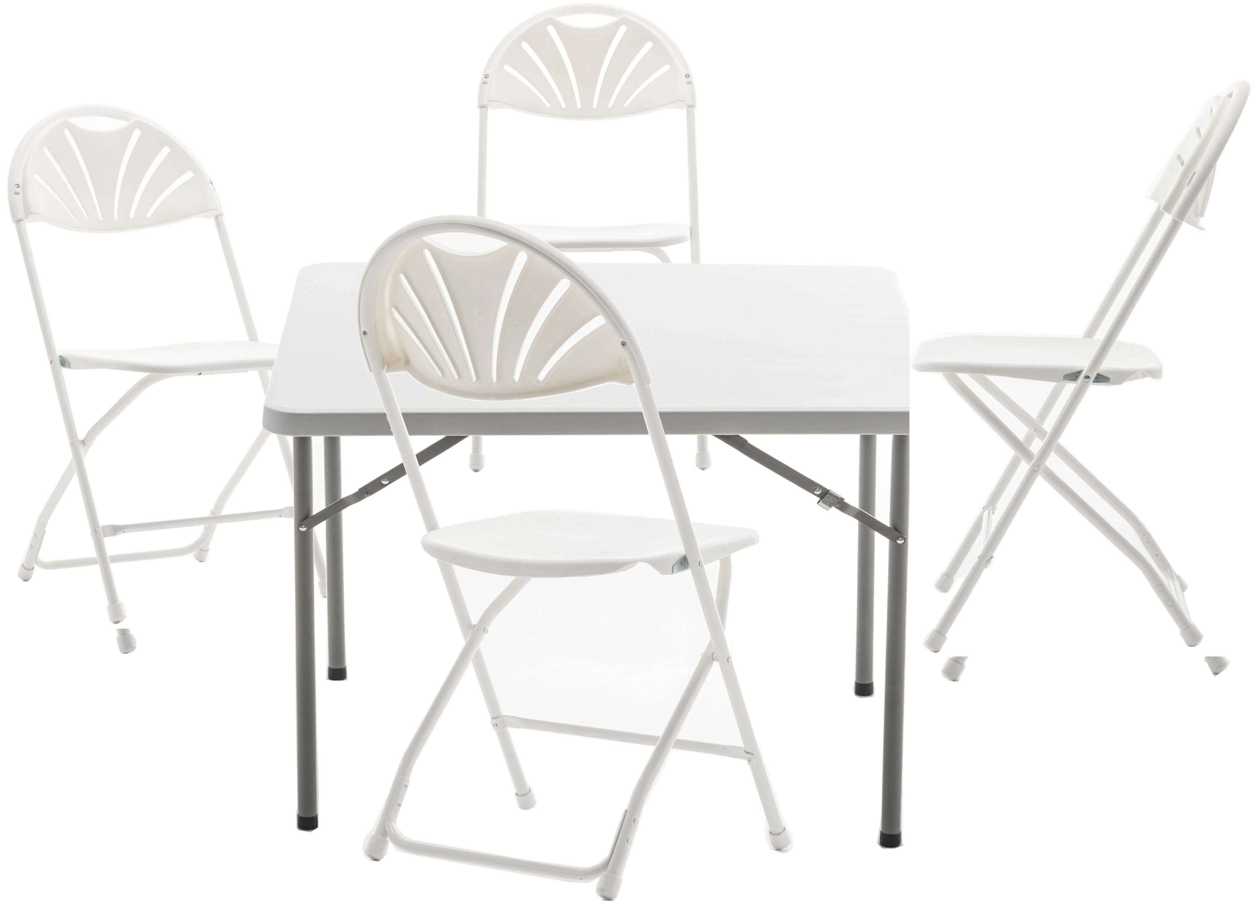 BTExpert White Plastic Folding Chair Steel Frame Commercial High Capacity Event Chair lightweight Wedding Party