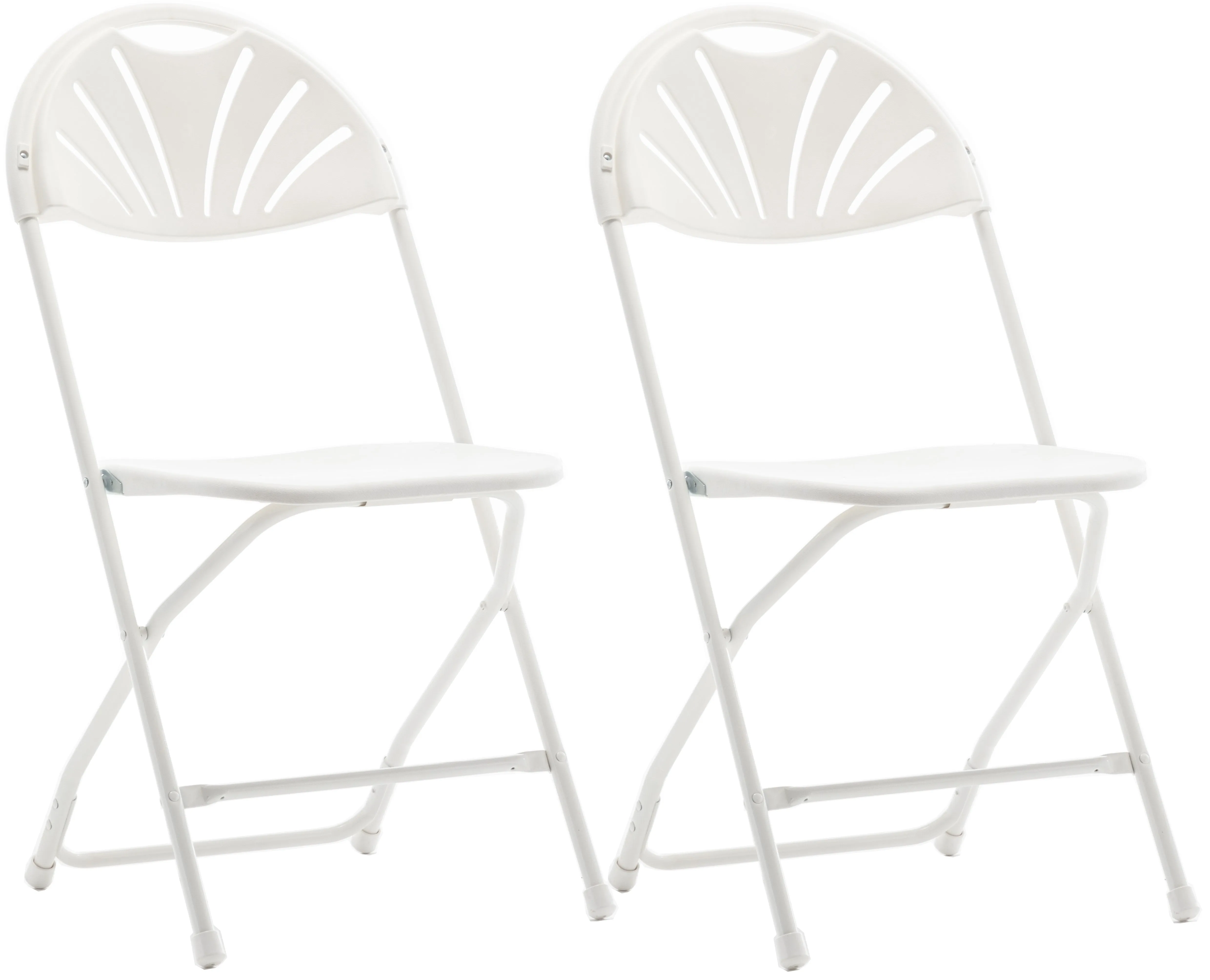 BTExpert White Plastic Folding Chair Steel Frame Commercial High Capacity Event Chair lightweight Wedding Party