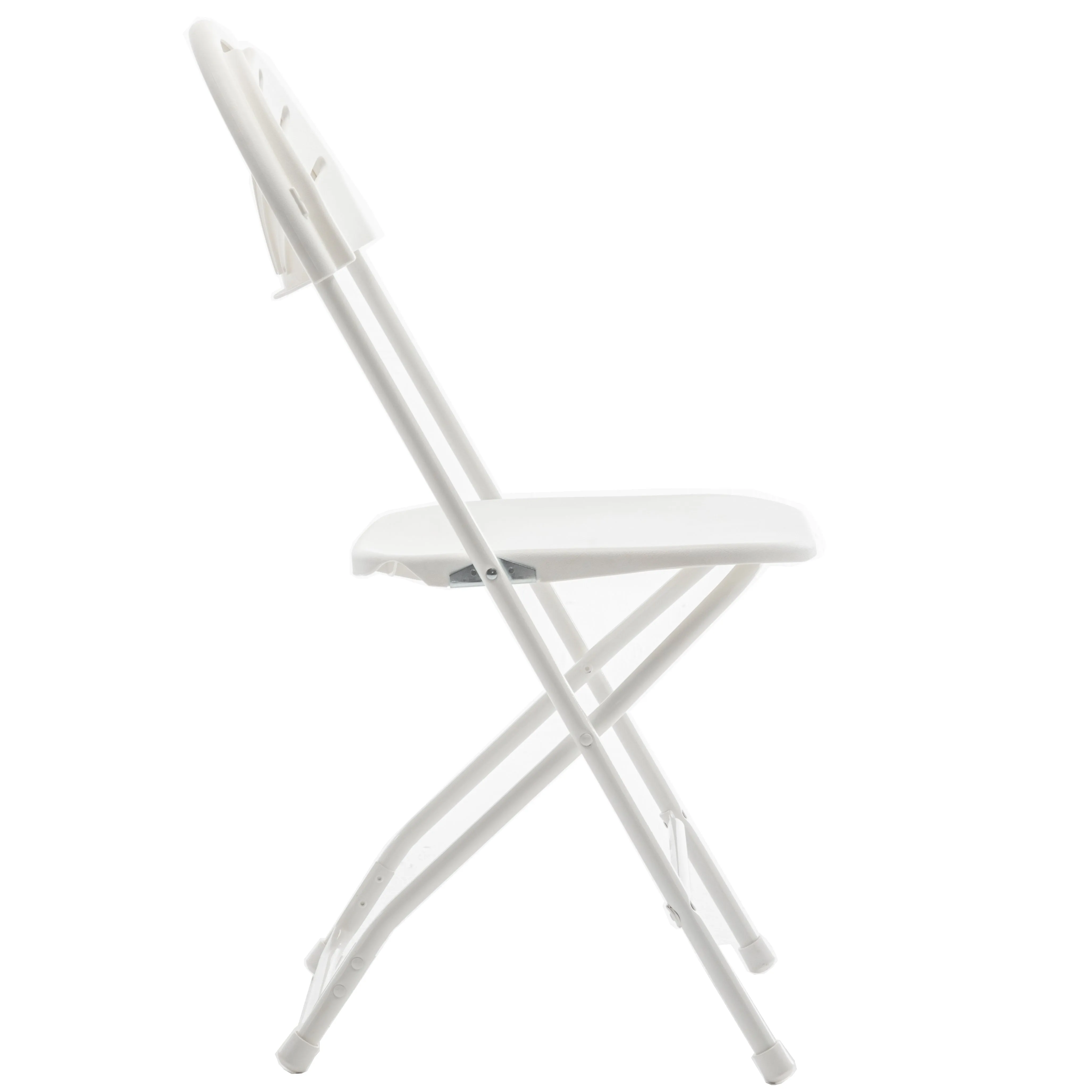 BTExpert White Plastic Folding Chair Steel Frame Commercial High Capacity Event Chair lightweight Wedding Party