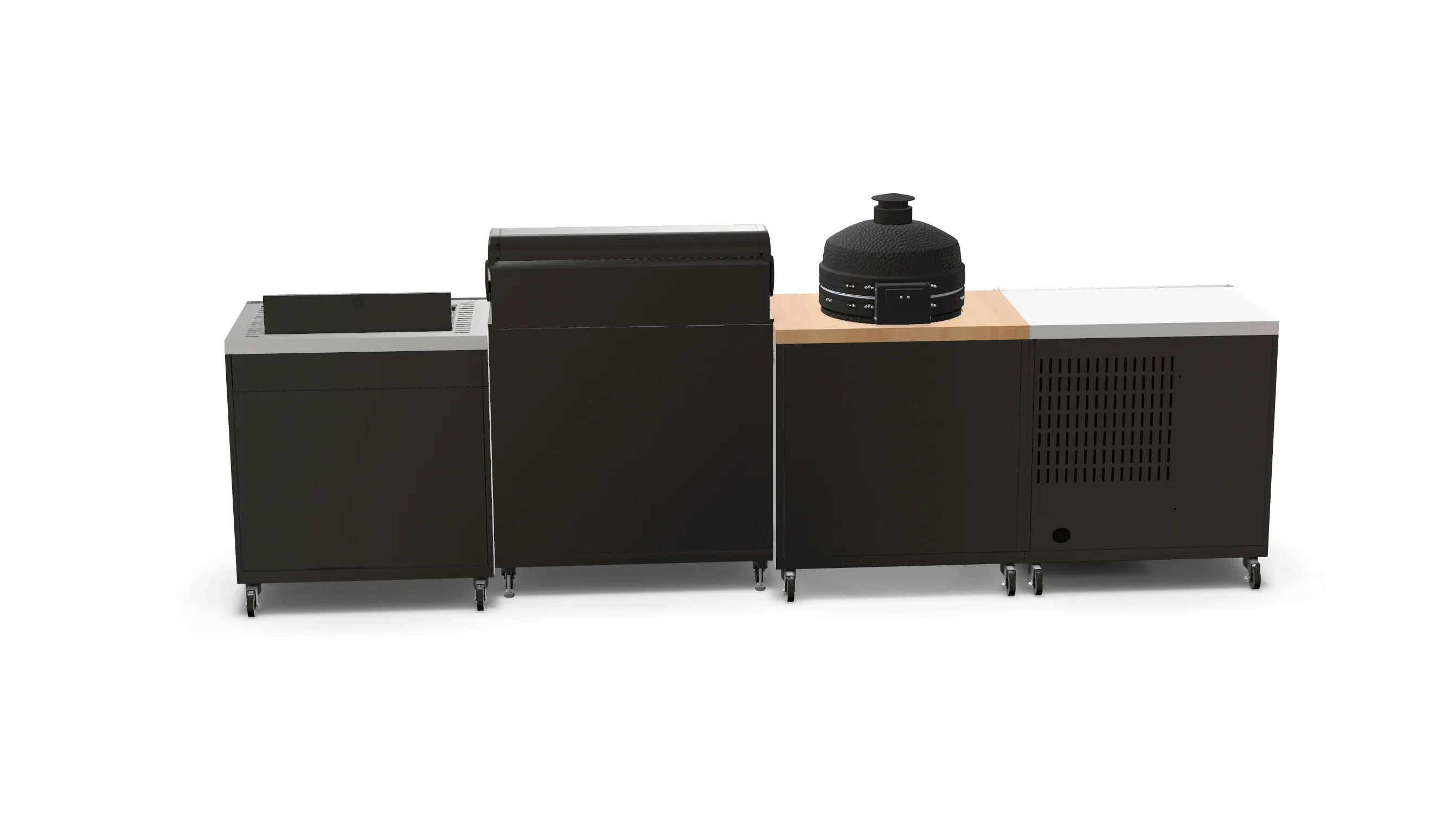 Burner length GRLLR 5 Kitchen Outdoor Wide array unit,Fridge, and Kamado | Smart Full 3.5M BBQ, Stove