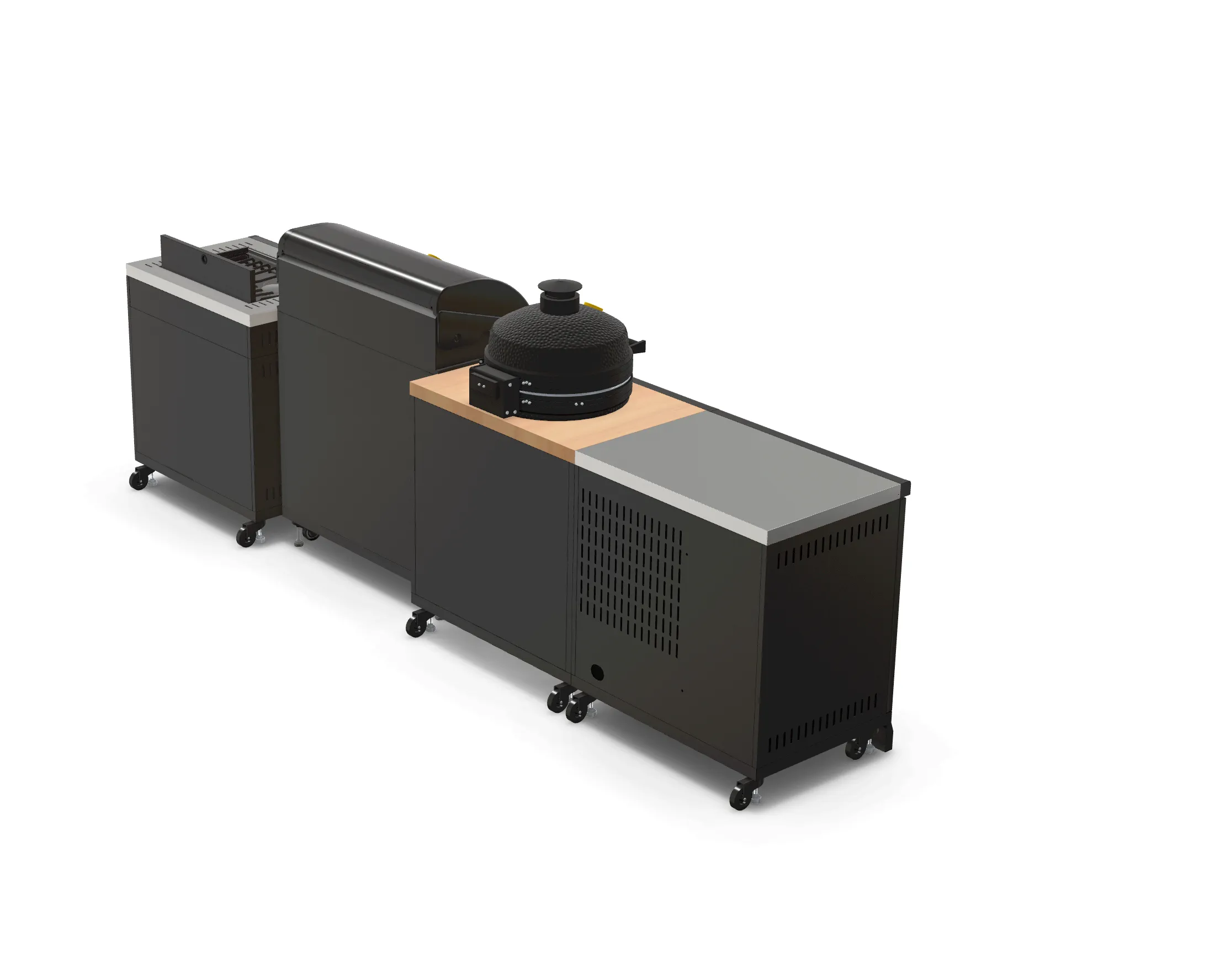 Burner length GRLLR 5 Kitchen Outdoor Wide array unit,Fridge, and Kamado | Smart Full 3.5M BBQ, Stove