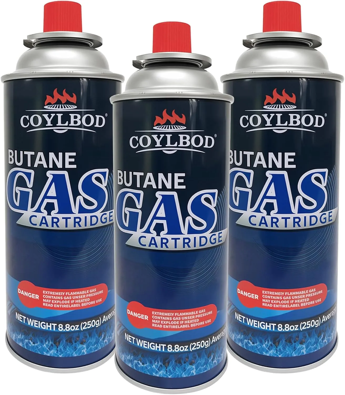 Butane Gas, Butane Fuel Canister, 99.99% Pure Butane Canister with Explosion Proof - RVR System, Butane Fuel for Camping Stove, Kitchen Torch Head (3 Can)