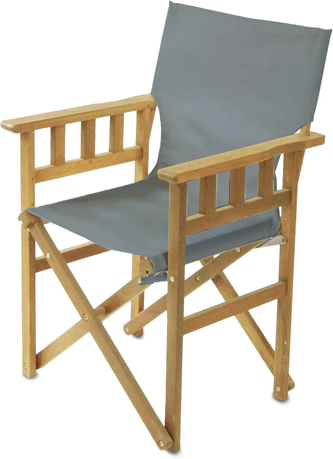 BYER OF MAINE Pangean Campaign Chair – Lightweight, Portable Ash Wood Folding Chair with Heavy-Duty Canvas Sling – Ideal Patio, Deck & Camping Seat (20″D × 23″W × 36″H, 250 lbs) in Granite