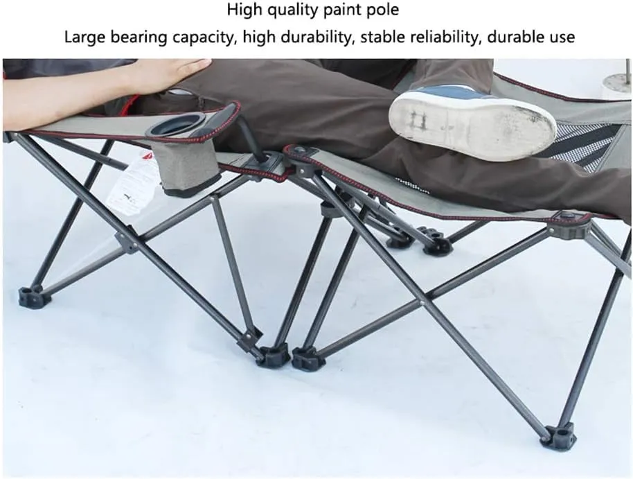 Camping Chair Folding Recliner Portable Chair with Cup Holder Detachable Side Table and Carrying Bag with Pillow Fishing Chair(Color:A)