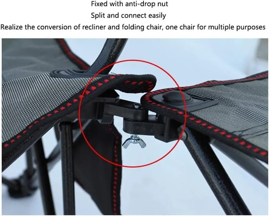 Camping Chair Folding Recliner Portable Chair with Cup Holder Detachable Side Table and Carrying Bag with Pillow Fishing Chair(Color:A)