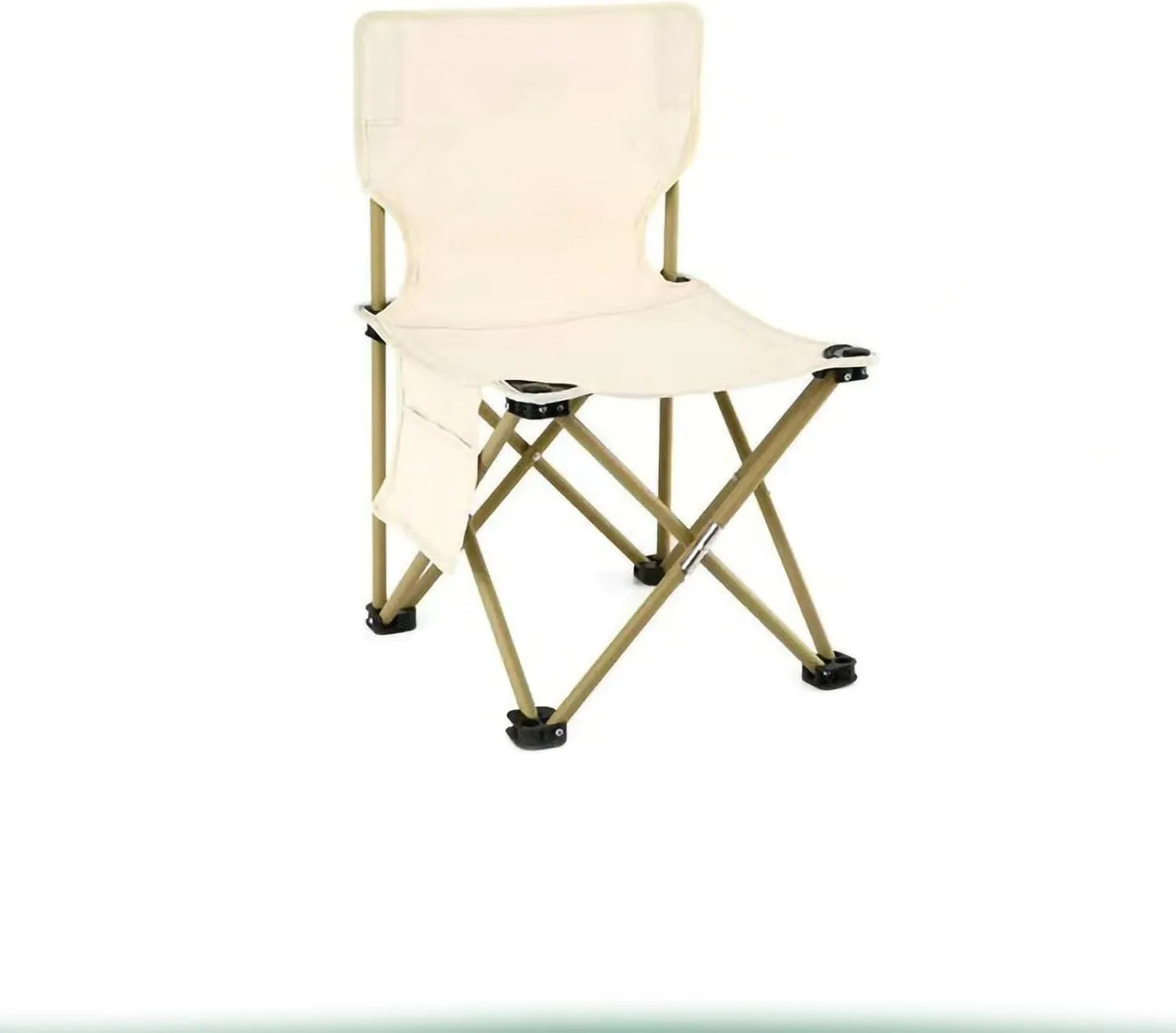 Camping Folding Chair Outdoor Rocker Camping Chair Iron Tube Oxford Cloth Portable Oversized Folding Director Chair for Leisure Beach Picnic (Beige 39x39x65cm/15.35x15.35x25.59in)