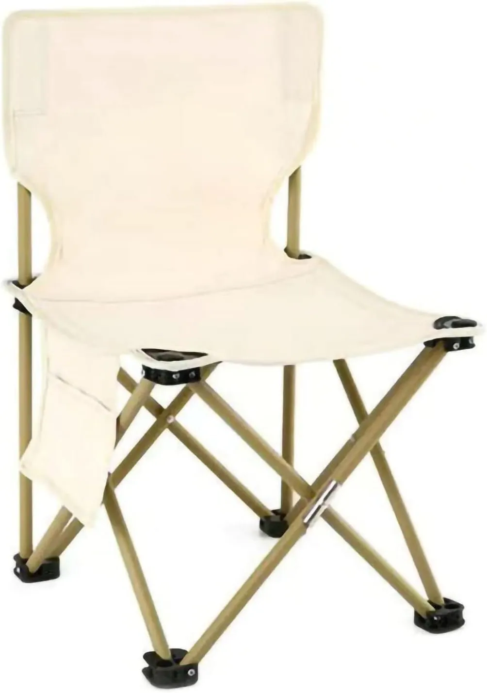 Camping Folding Chair Outdoor Rocker Camping Chair Iron Tube Oxford Cloth Portable Oversized Folding Director Chair for Leisure Beach Picnic (Beige 39x39x65cm/15.35x15.35x25.59in)