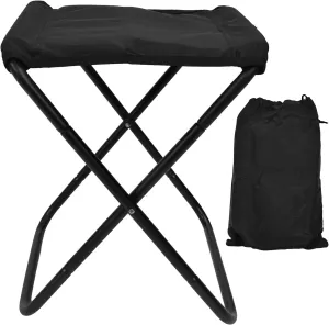 Camping Stool, Portable Folding Compact Lightweight Fishing Chair, Strong Support Camping Foot Rest with Storage Bag, for Travel, Hiking, BBQ, Fishing(Black)