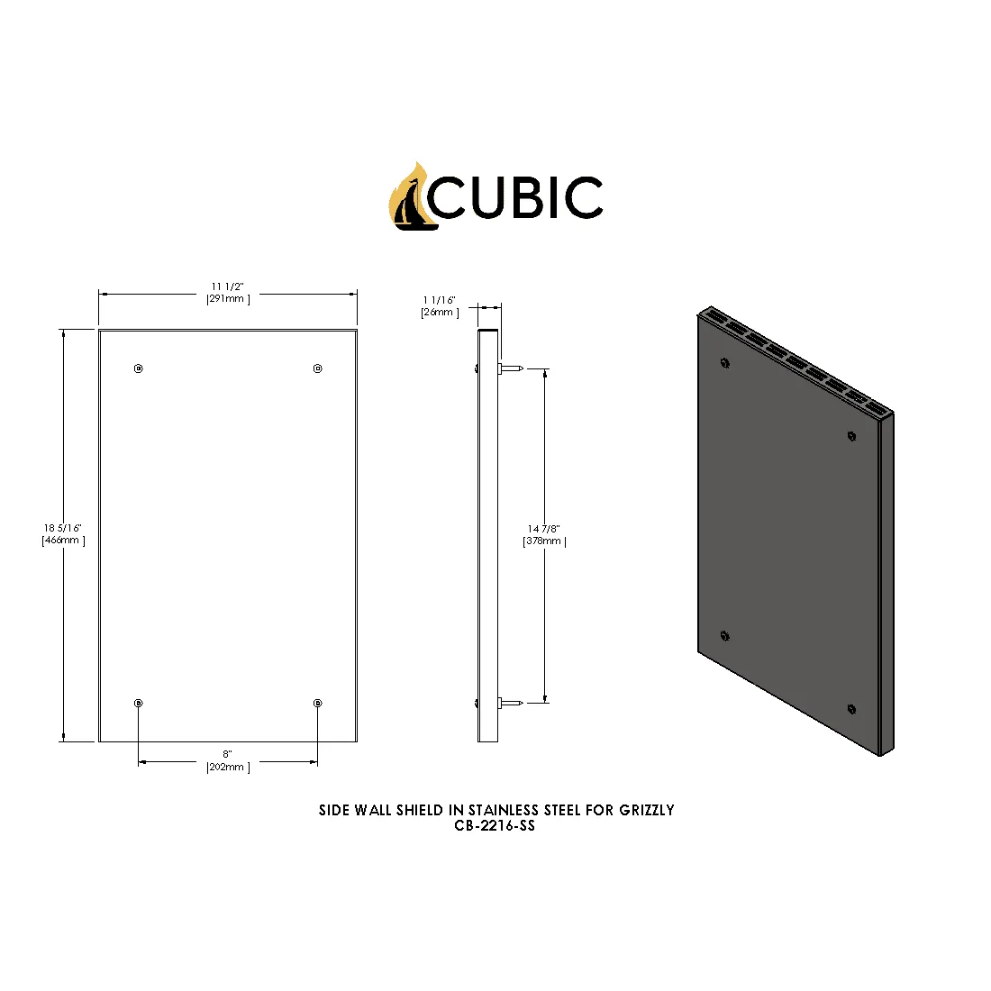 CB-2216-SS Side Shield (Grizzly)