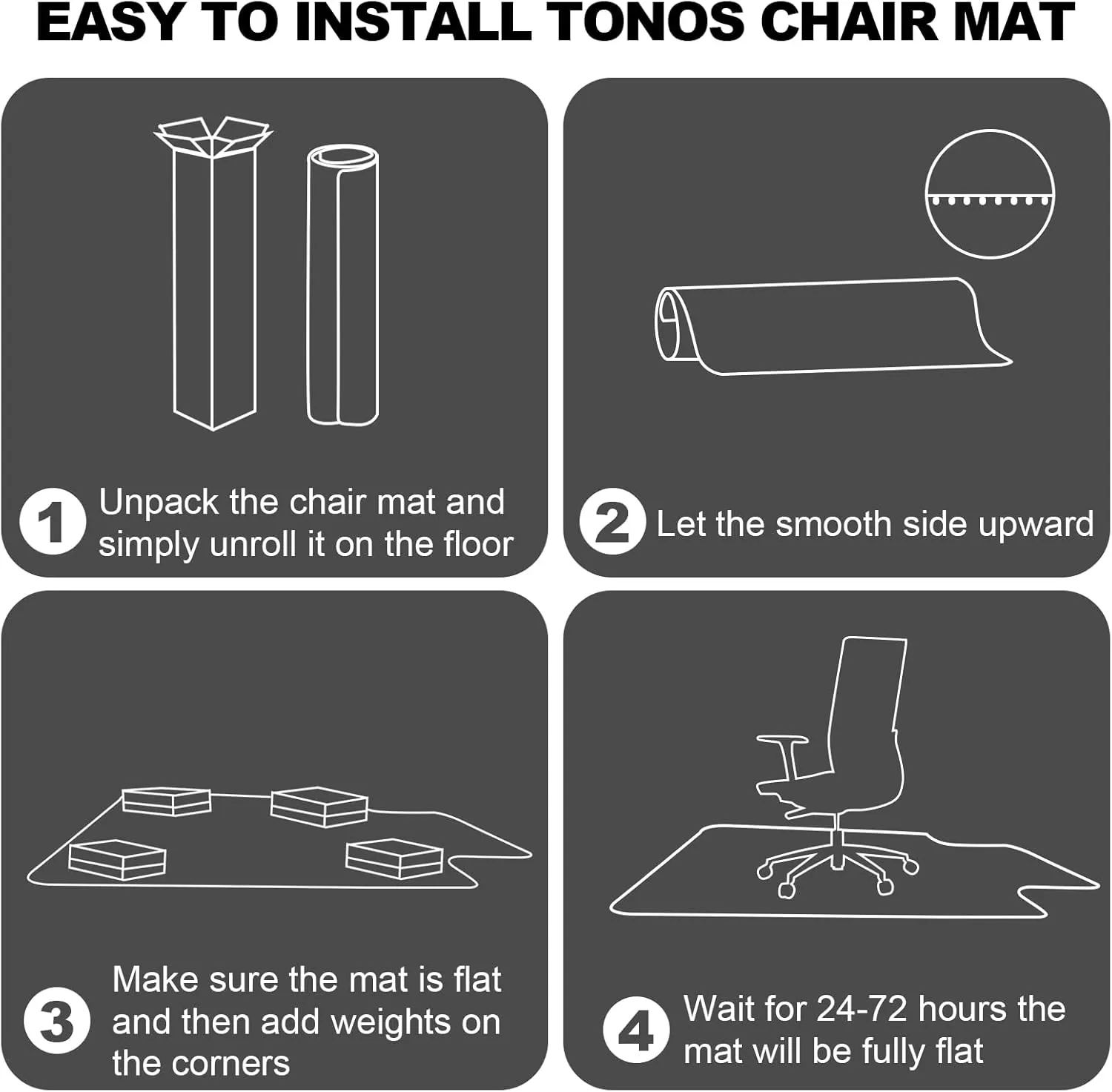 Chair Mat for Carpet- Low Pile (1/4" Thick) Carpet Protector for Office Gaming Desk Chair. Heavy Duty Desk Chair Mat for Carpeted Floors (for Carpet Floor, with Lip-47.5" x 35.5")