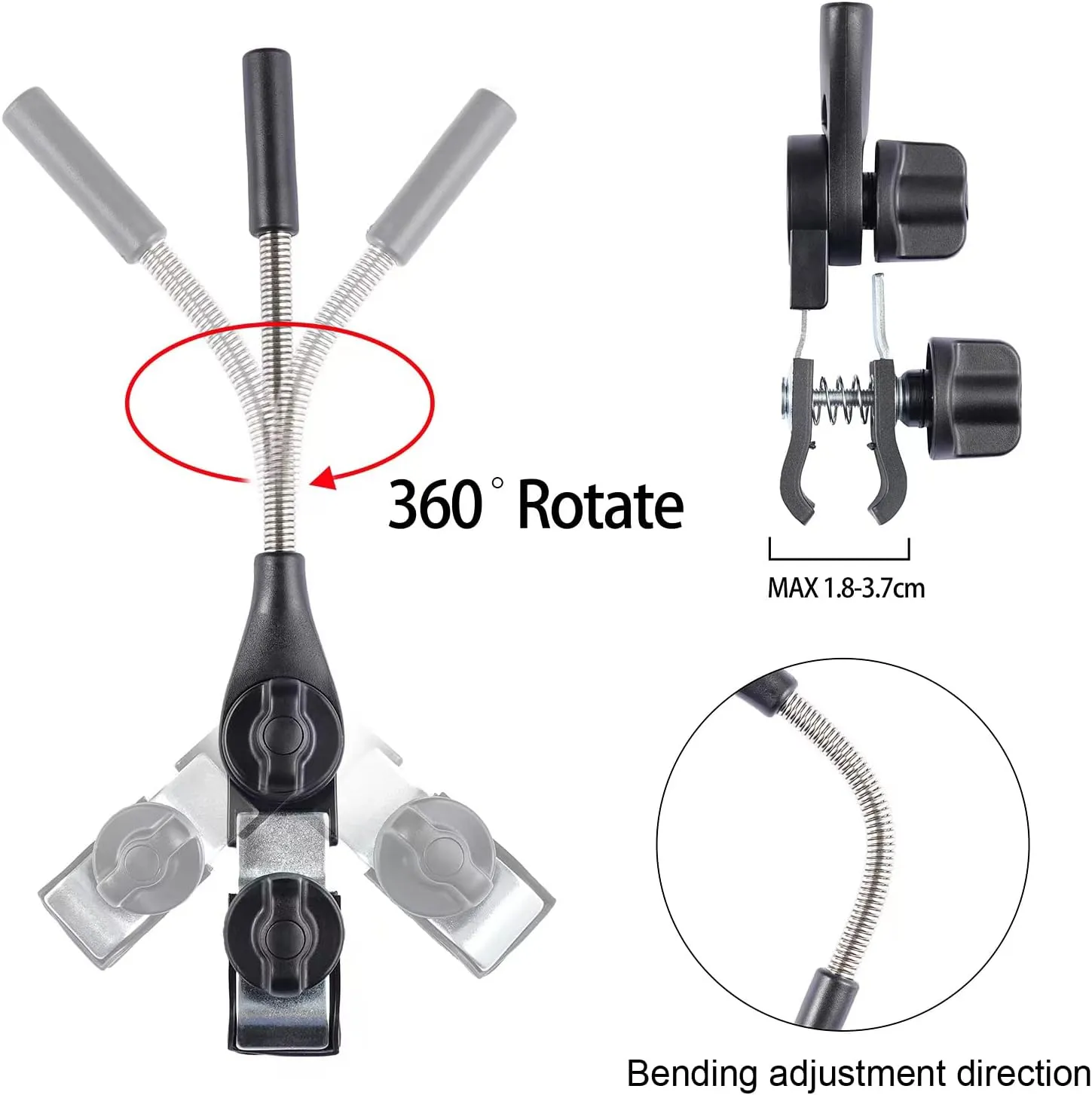 Chair Umbrellas with Universal Adjustable Clamp,Clip on Parasol Sun Shade for Patio Beach Wheelchairs Golf Carts