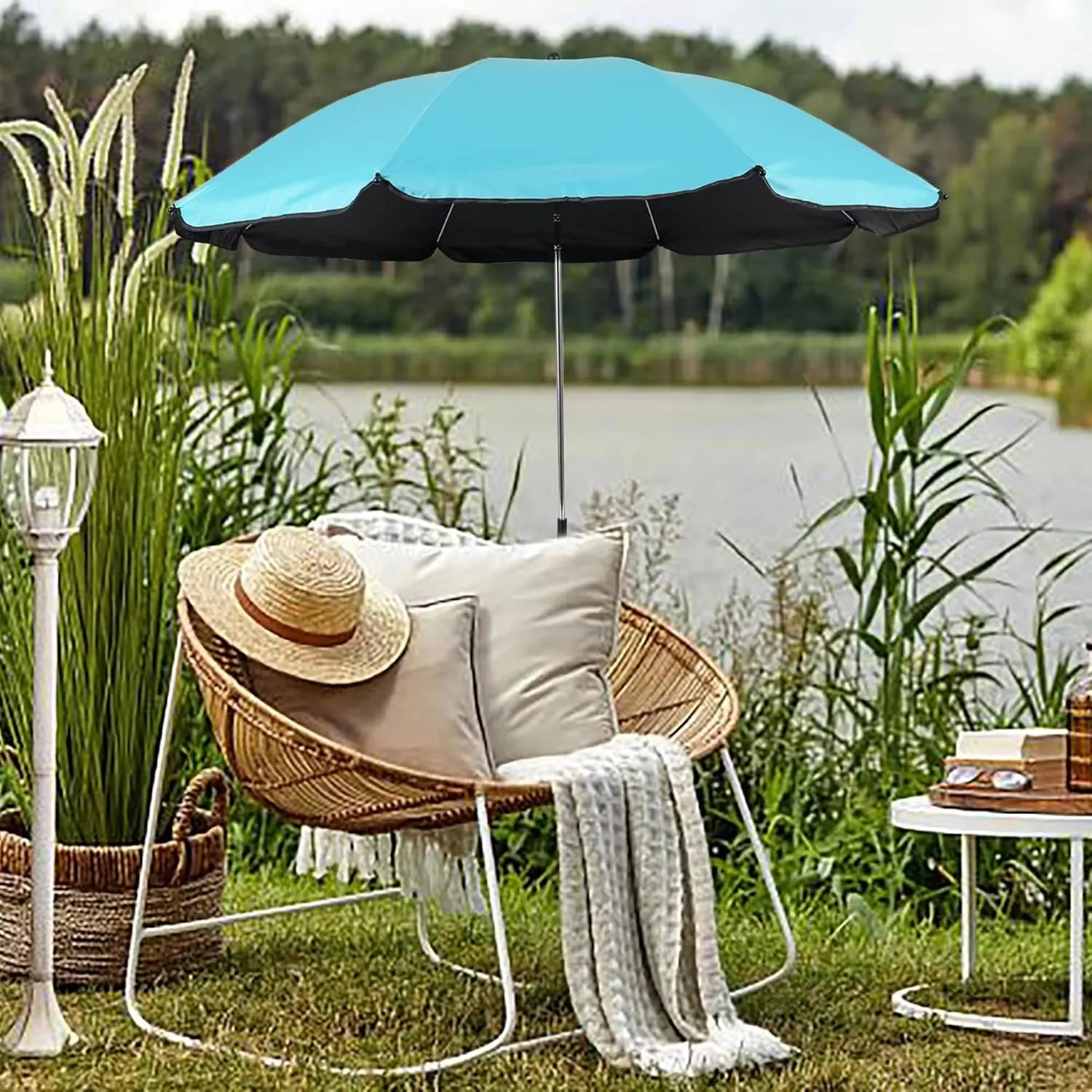 Chair Umbrellas with Universal Adjustable Clamp,Clip on Parasol Sun Shade for Patio Beach Wheelchairs Golf Carts
