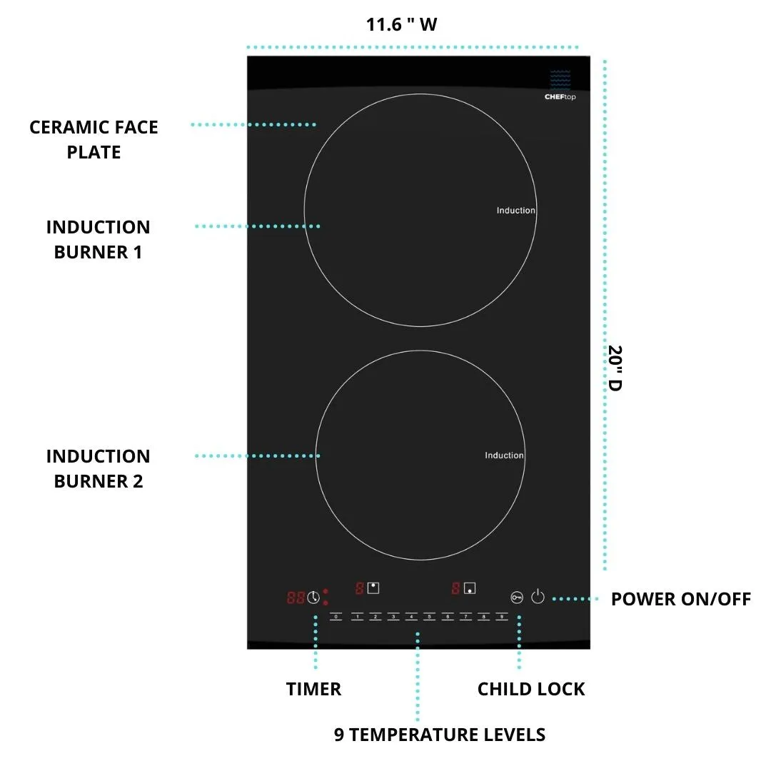 CHEFTop Pro - Dual Burner Induction Cooktop With Optional Induction Pan