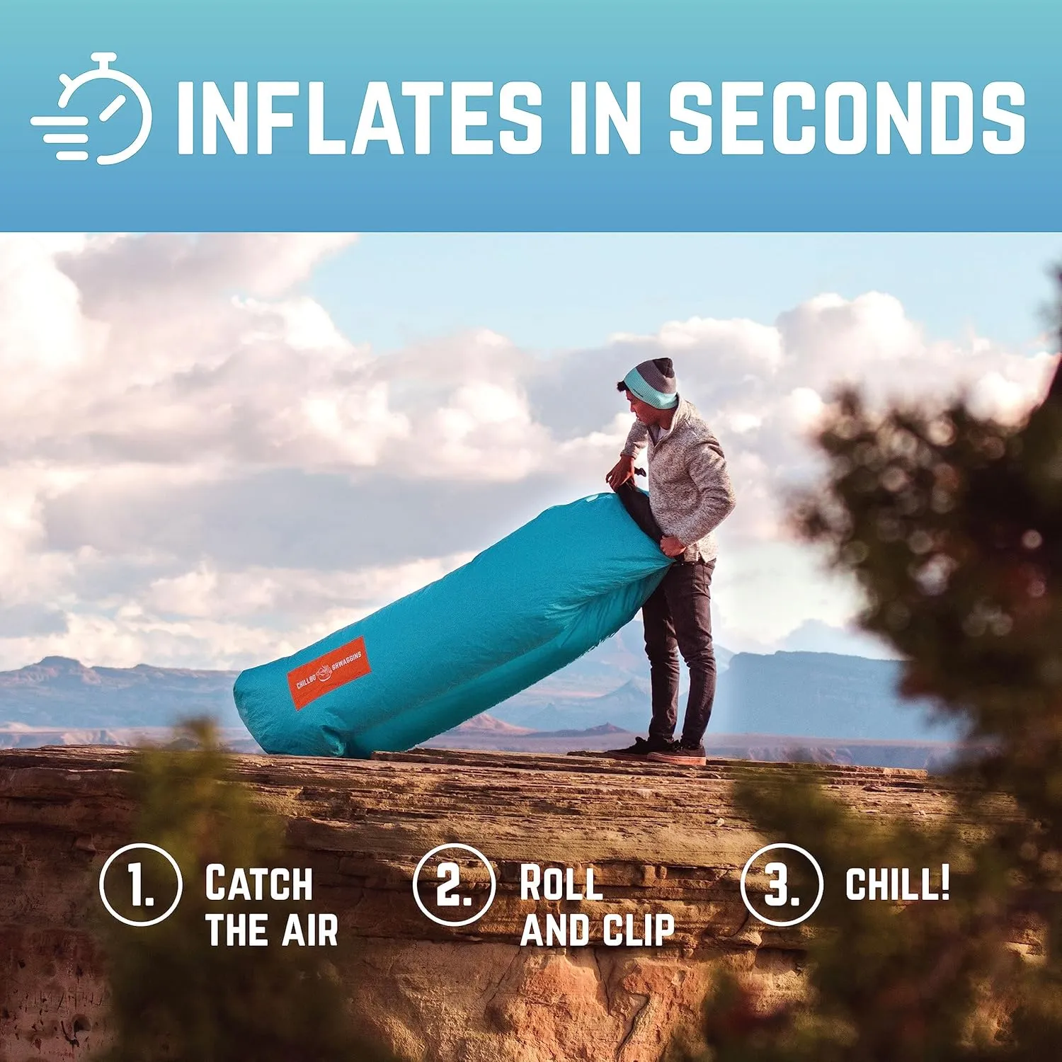 Chillbo Inflatable Couch – Cool Inflatable Chair. Upgrade Your Camping Accessories. Easy Setup is Perfect for Hiking Gear, Beach Chair and Music Festivals.