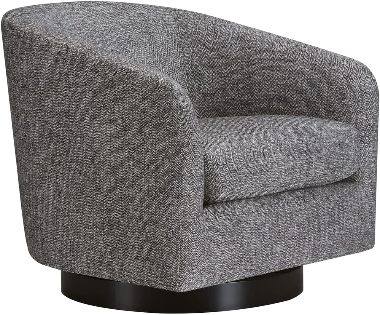 CHITA Swivel Accent Chair, FSC Certified Upholstered Fabric Barrel Chair for Living Room, Fully Assembled, Pebble Grey