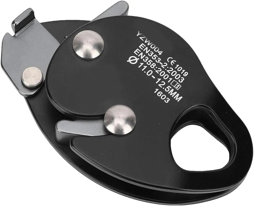Climbing Descender, Movable Side Plate Design Climbing Rope Grab for Rapid Descent for Rock Climbing for Mountaineering(black)