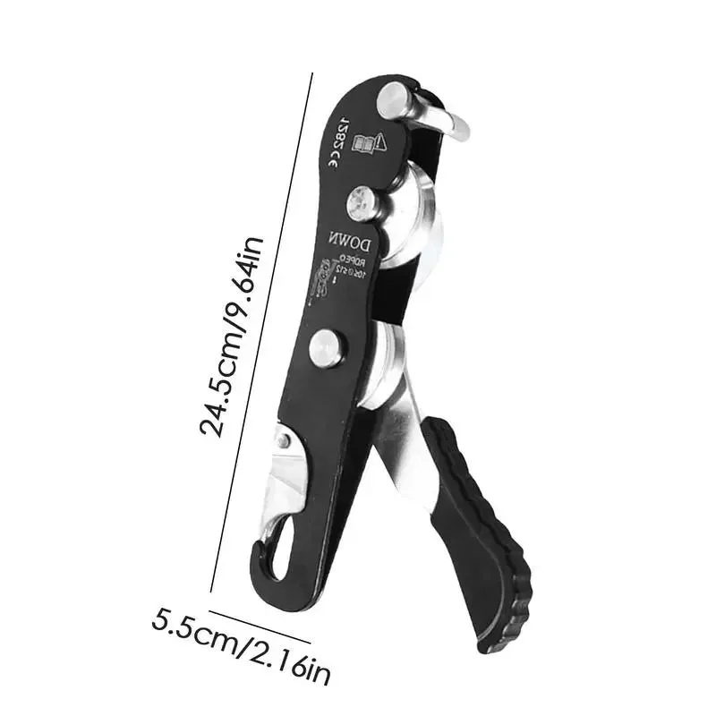 Climbing Descender – Self-Locking Anti-Panic Belay Device for Rope Rescue and Rappelling