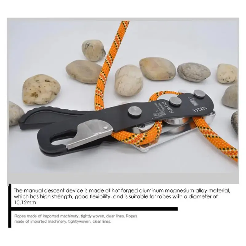 Climbing Descender – Self-Locking Anti-Panic Belay Device for Rope Rescue and Rappelling