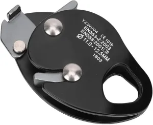 Climbing Descender,Rope Descender,Self Braking Stop Descender Clamp Grab Rescue Rappel Circle - Advanced Climbing Gear for 11-12.5mm Rope - Black