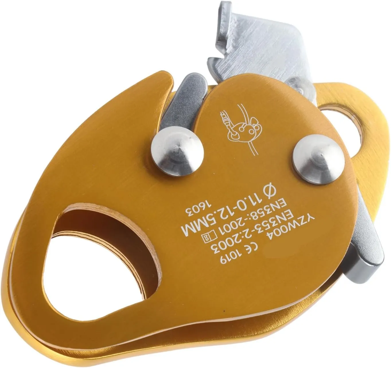 Climbing Rope Descender Auto Lock Gear for Rappel Ring Climbing Aluminium Alloy