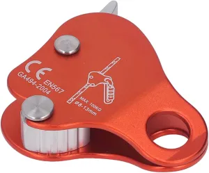 Climbing Rope Grab, Aluminum Alloy Self Locking Stop Descender 8‑13mm Climbing Rope Grab Stopper for Outdoor Climbing Mountaineering
