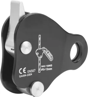 Climbing Rope Grab,7075 Aviation Aluminum Self Braking Stop Descender Device for Outdoor Rock Climbing, Caving, Survival