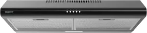 Comfee' Range Hood 30 inch, Under Cabinet Ducted/Ductless Convertible Slim Vent Hood, Durable Stainless Steel Kitchen Stove Hood, 3 Speed Exhaust Fan and 2 LED Lights Range Hood (Black)