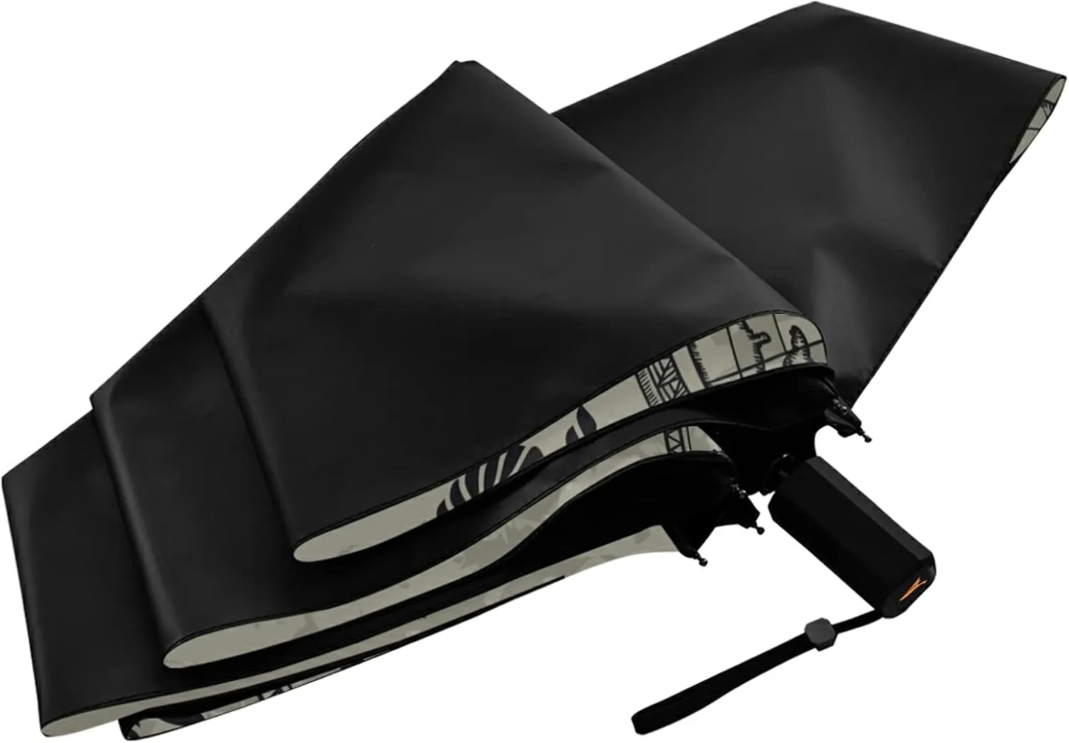 Compact Lightweight Folding Umbrella, Inner Print Sun Parasol with UV Protection, Strong Portable Travel Rain Umbrella