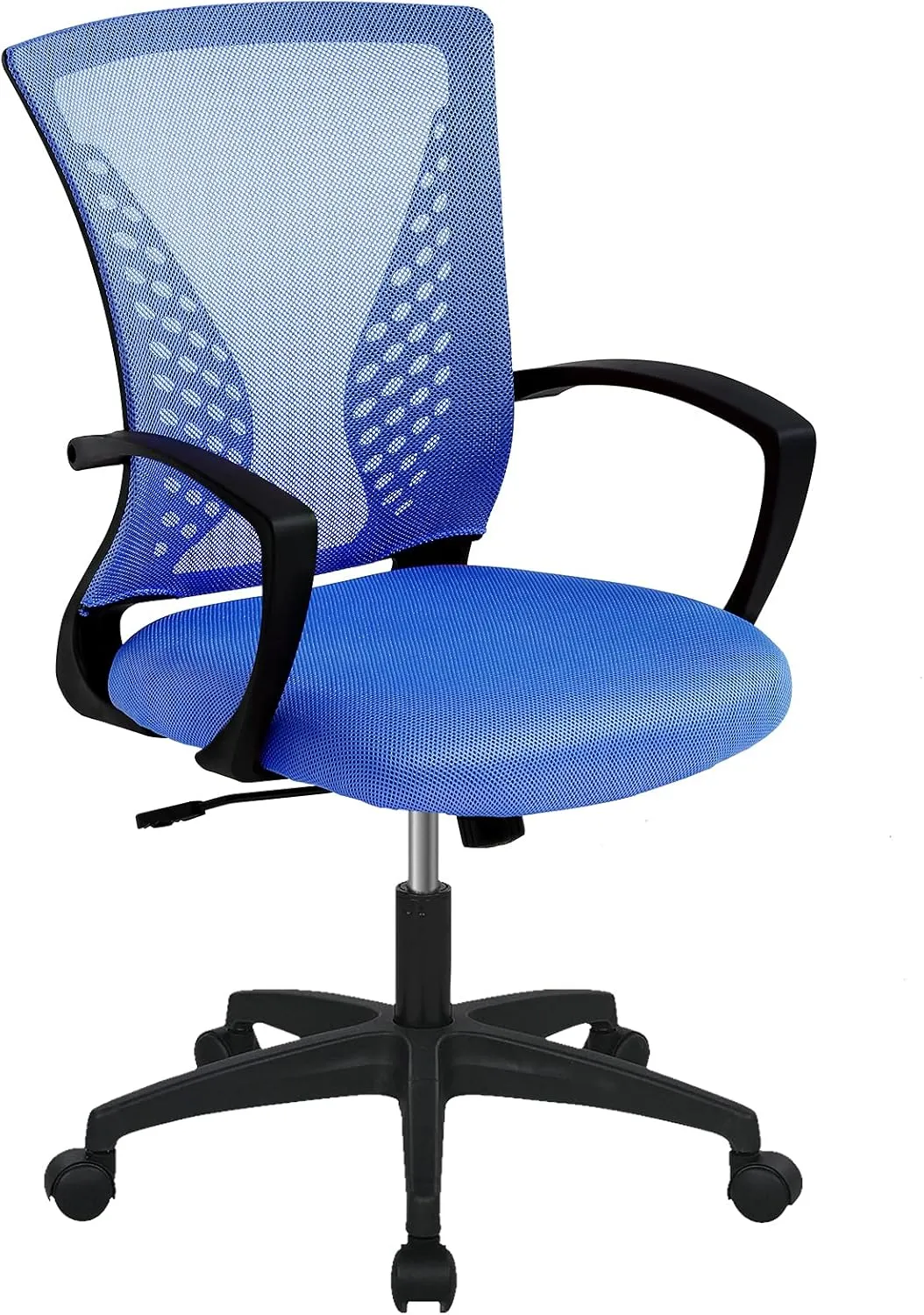 Conference Room Chairs Home Office Chair Ergonomic Desk Mesh Computer with Lumbar Support Armrest Mid Back Rolling Swivel Adjustable Task for Multiple Locations, Blue, 19.3x17.7x41.1 (MC-GF411)