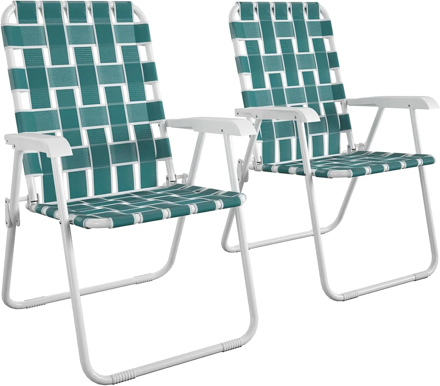 CoscoProducts Folding Lawn Chairs, 2-Pack, Teal