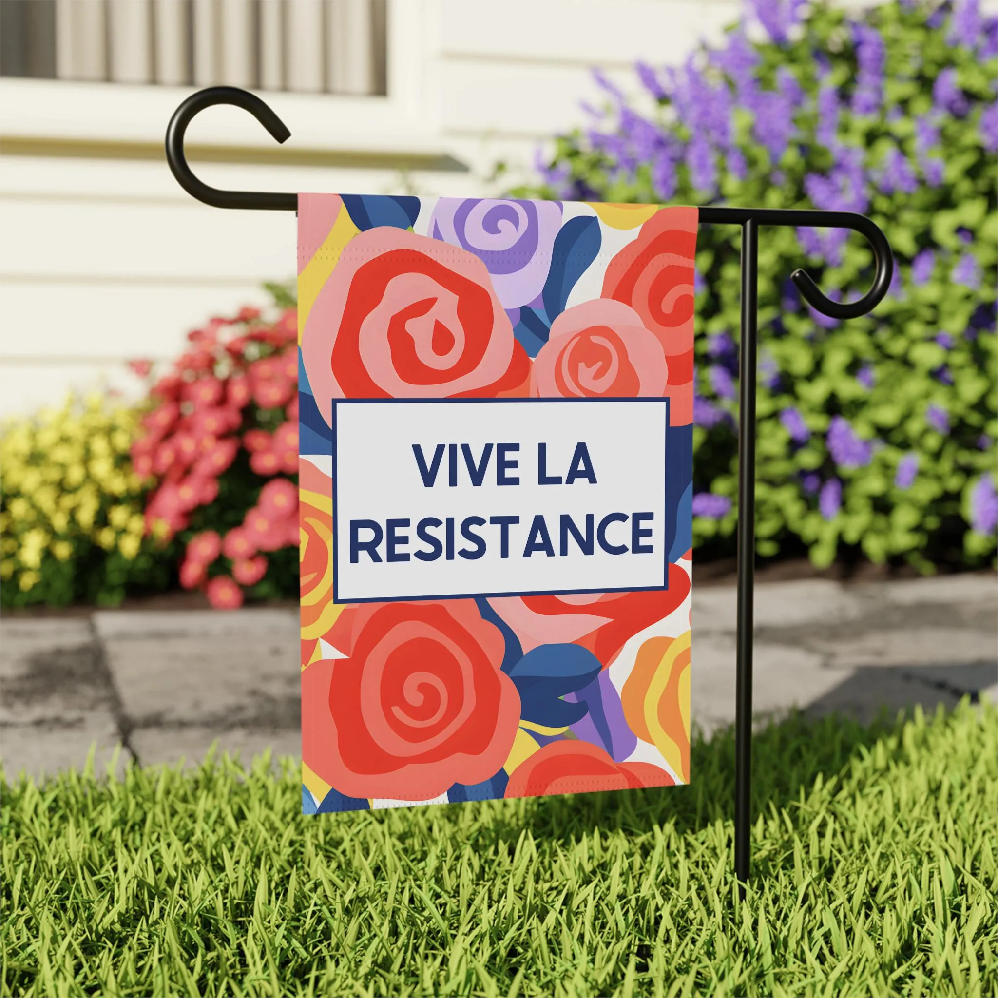 decor, garden Subtle garden yard resistance sign, la flag, gardener house Anti-Trump Fuck gift Vive Trump High-performance Advanced technology Anti-fascism flag, Progressive