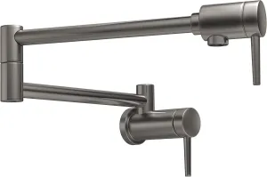 Delta Faucet Contemporary Wall Mount Pot Filler Faucet, Black Pot Filler Kitchen Faucet, Delta Pot Filler, Wall Mount Kitchen Faucet, Potfiller, Black Stainless 1165LF-KS