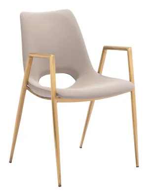 Desi Dining Chair  Beige & Gold