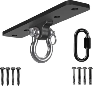 Dolibest Ceiling Mount Swing Hanger Heavy Duty Swing Set Hook for Porch Swing Hammock Chair Yoga Silk Suspension Straps Gymnastic Ring, Wall Anchor for Resistance Bands (900LB)
