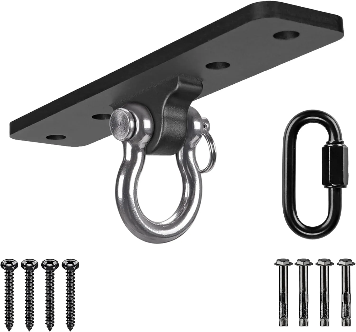 Dolibest Ceiling Mount Swing Hanger Heavy Duty Swing Set Hook for Porch Swing Hammock Chair Yoga Silk Suspension Straps Gymnastic Ring, Wall Anchor for Resistance Bands (900LB)