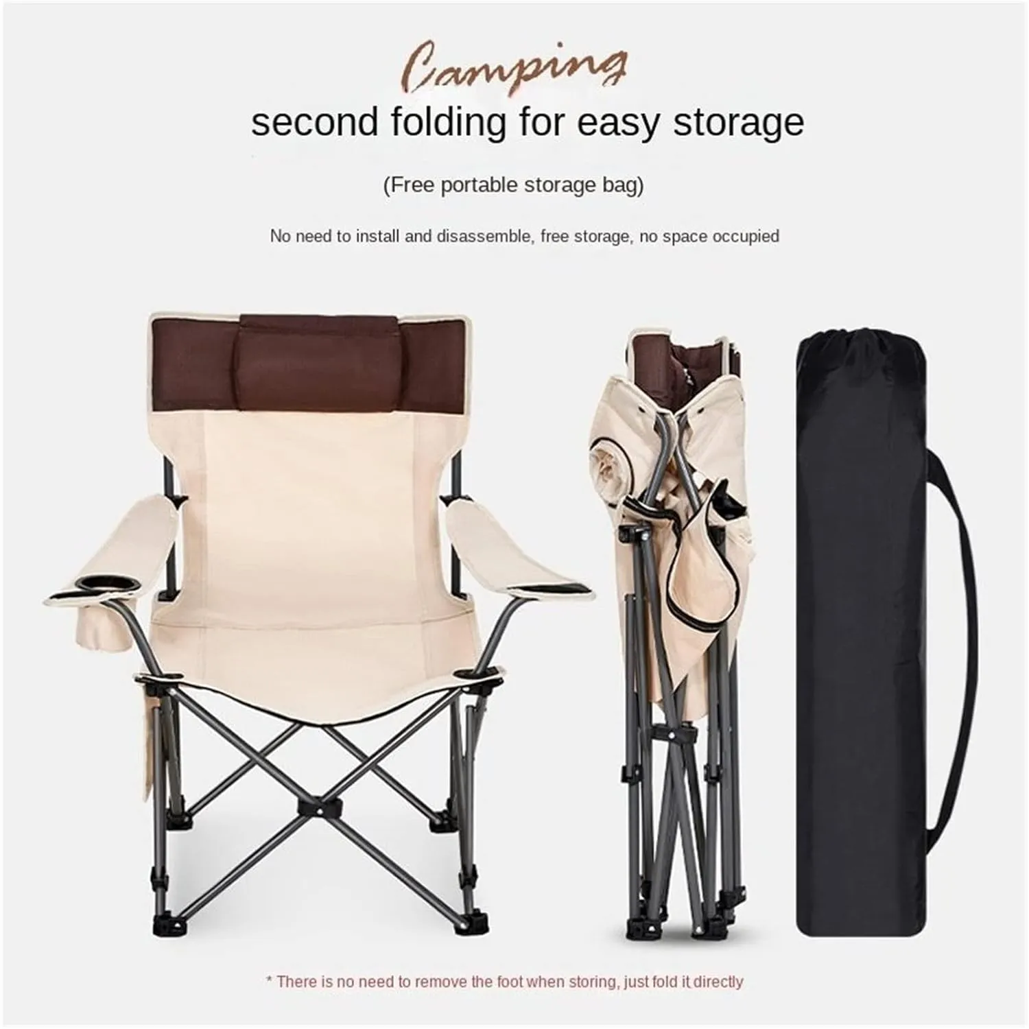 Dual-Purpose Outdoor Folding Chair Portable Nap Lunch Break Fishing Chair Lightweight Beach Chair Lazy Stool Camping Chair