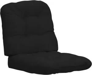 Easy-Going 2 Pack 19"x19" Outdoor Water Resistant Patio Wicker Chair Cushions Reversible Tufted Pads Seat Indoor Furniture Black