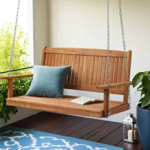 Elena (2 Seater) Outdoor Garden Bench Swing - Teak