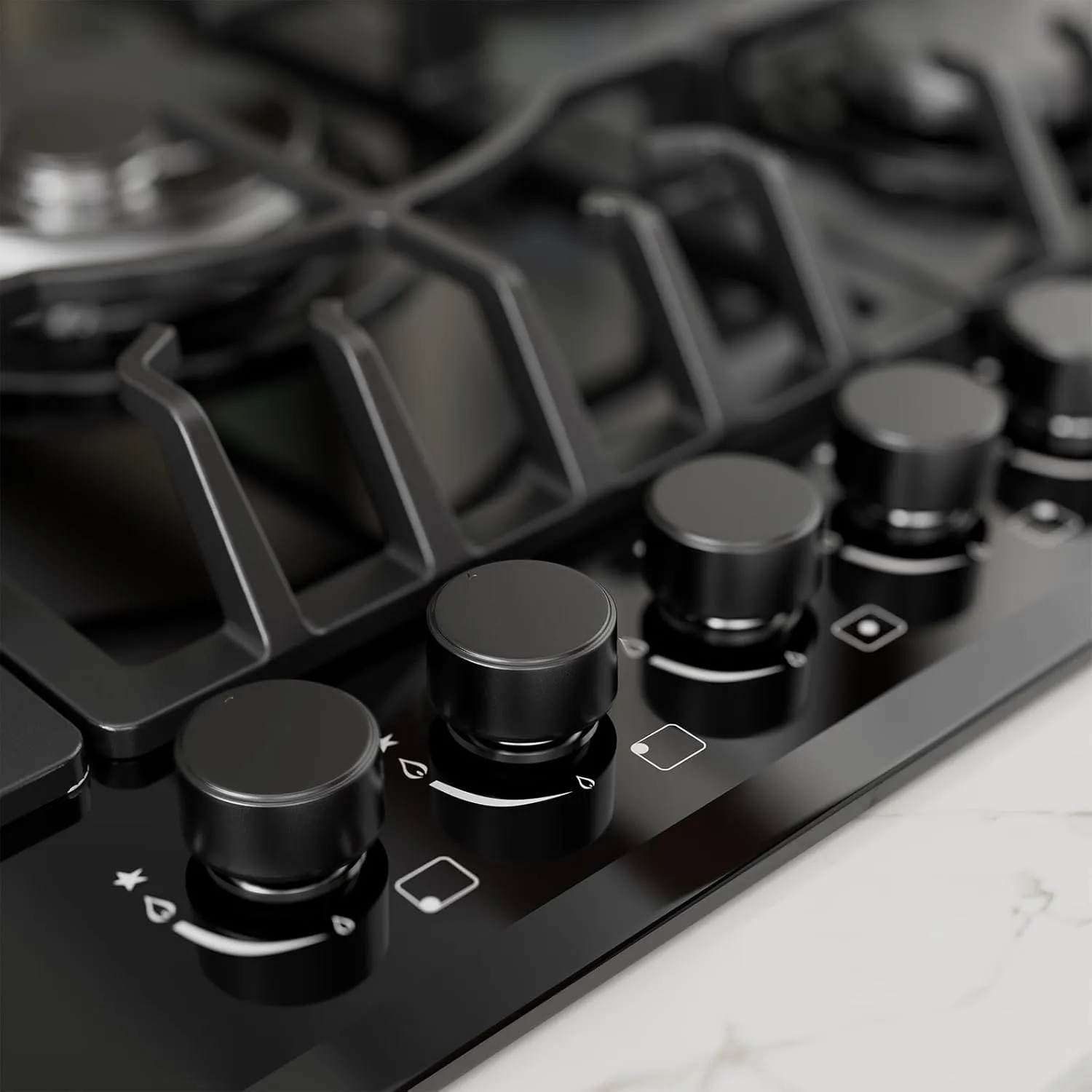 Empava 30 in. Gas Stove Cooktop 5 Italy Sabaf Sealed Burners NG/LPG Convertible in Black Tempered Glass, 30 Inch