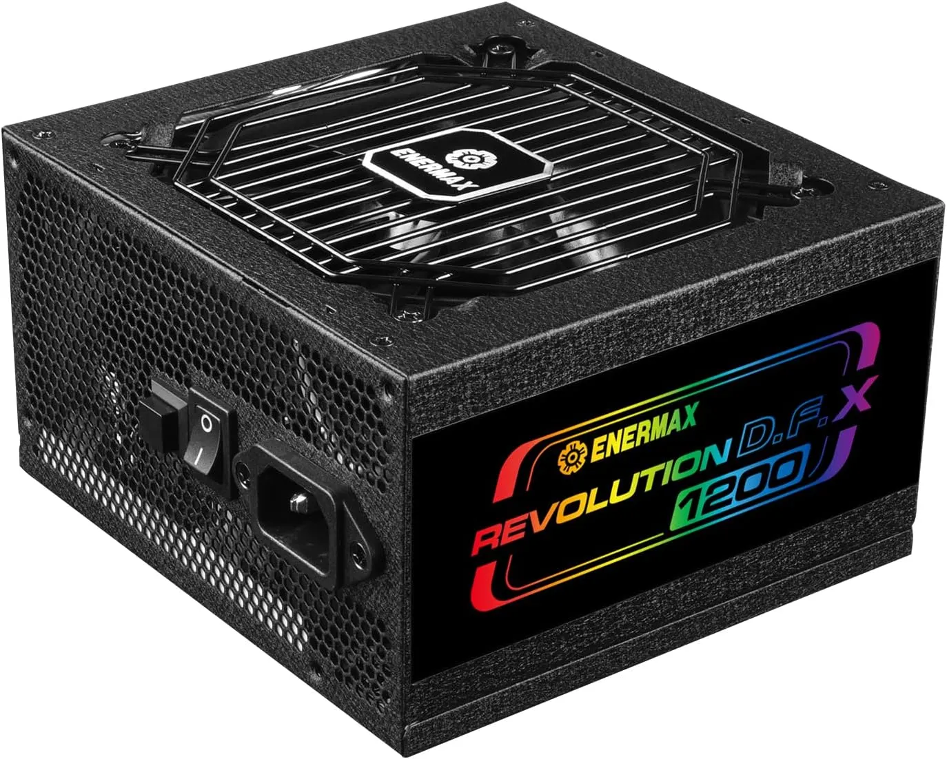 ENERMAX Revolution D.F. X 1200W Full Modular ARGB Power Supply 140mm - ATX 3.0 & PCIe 5.0 Compliant – ARGB Side Panel - 600W 12VHPWR Cable - 80 Plus Gold - 100% Jap Capacitors - Semi-Fanless Tech