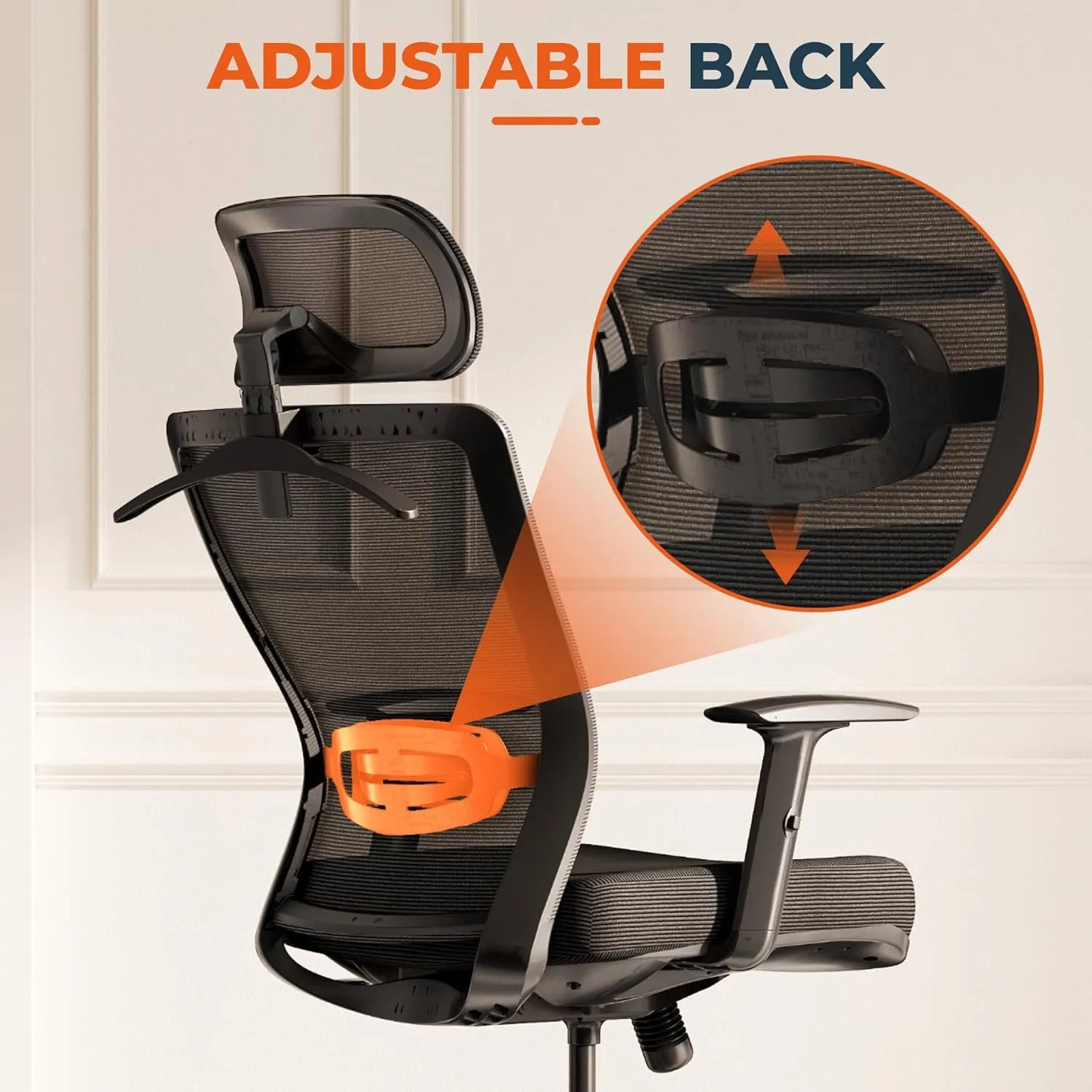 ErgoChair Pro Ergonomic Office Chair, Swivel Computer Chair, Home Office Desk Chairs， with Lumbar Support/2D Headrest/300lbs Heavy Duty/Lockable Back,Comfy Foam Seat Cushion,Black